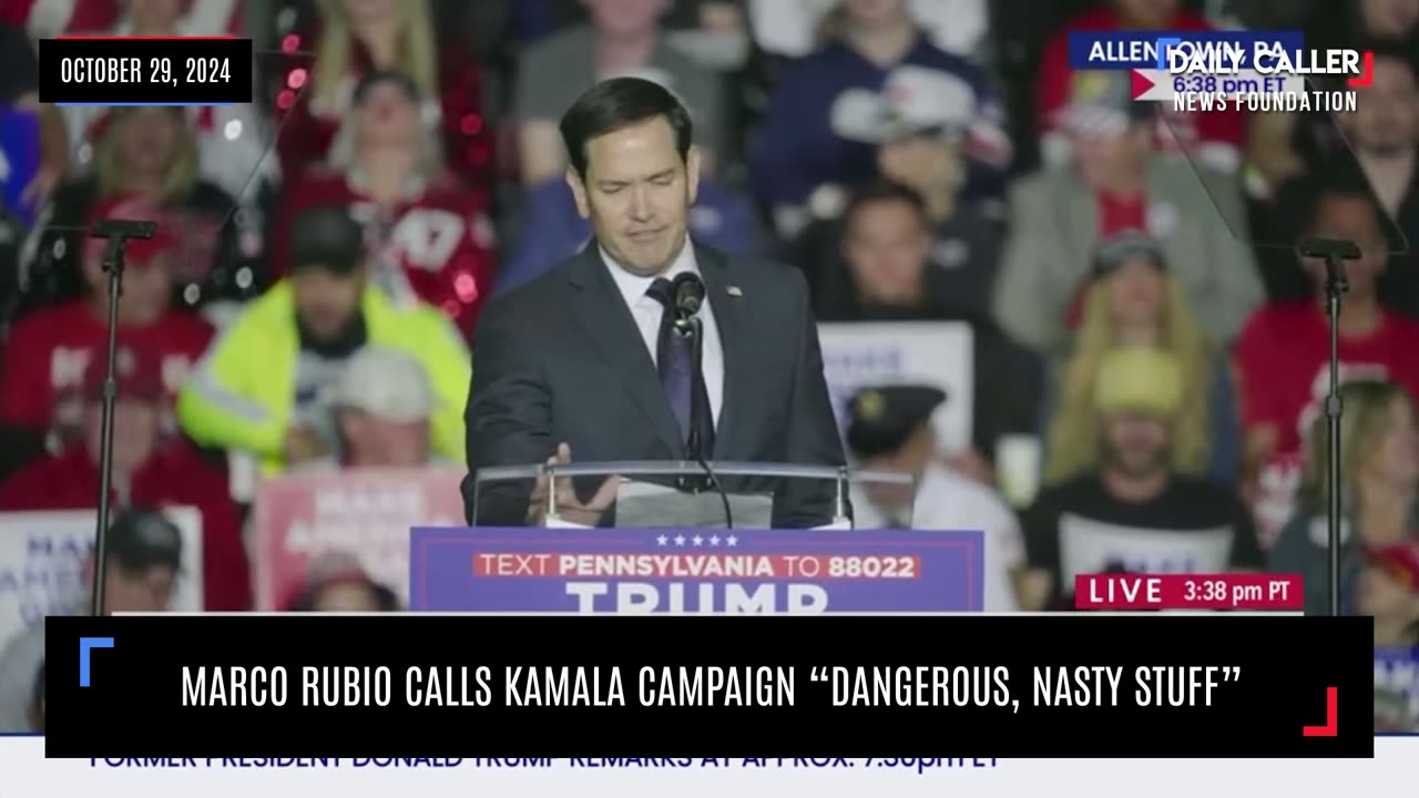 Marco Rubio Calls Kamala Campaign "Dangerous, Nasty Stuff"