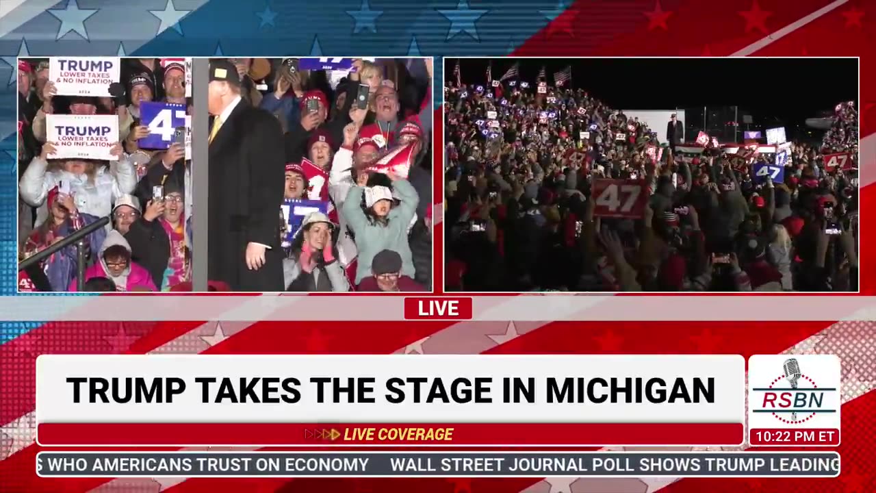 Trump Enters Traverse City, MI to theme from WWE "Undertaker"