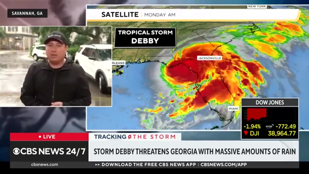 Tropical Storm Debby threatens Savannah, Georgia