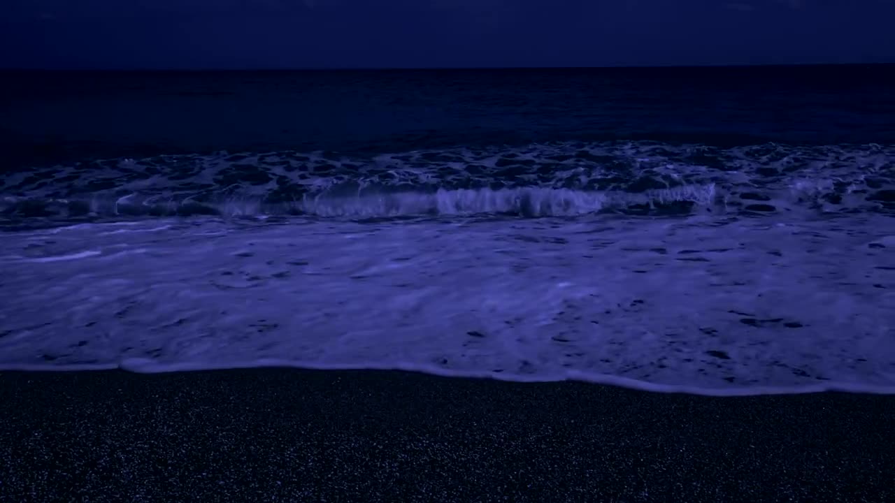 Fall Asleep with Powerful Waves at Night on Museddu Beach - Ocean Sounds for Deep Sleeping