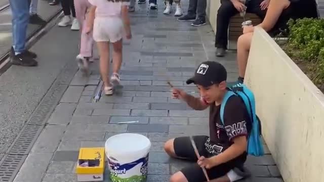 Talented boy and rode Music