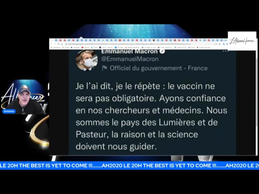 Antoine de l'alliance Humaine du 20 Décembre 2021 partie 1