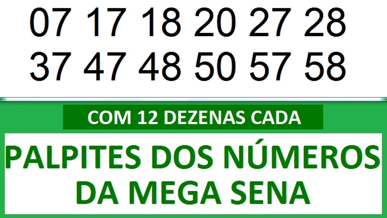 PALPITES DOS NÚMEROS DA MEGA SENA COM 12 DEZENAS vm vn vo vp vq vr vs vt vu vv vw vx