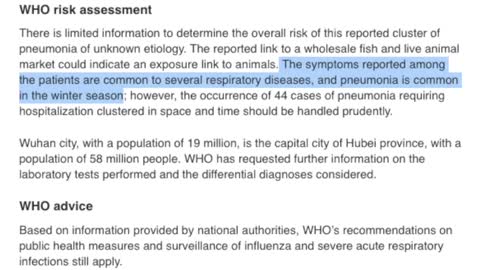 Wuhan day 0: an outbreak of what?