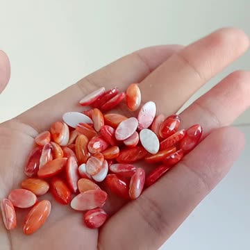 Orange spiny oyster cabochon oval shape size 5*10mm 6*12mm 8*10mm Jewelry06