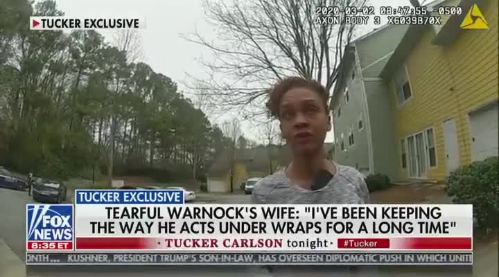 Candidate Warnock Exposed on Tucker After Allegedly Running Over His Wife