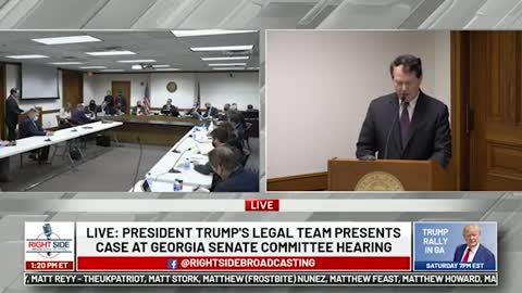 Trump Counsel Speaks at GA Senate Committee Hearing on Election Fraud. 12/03/20.