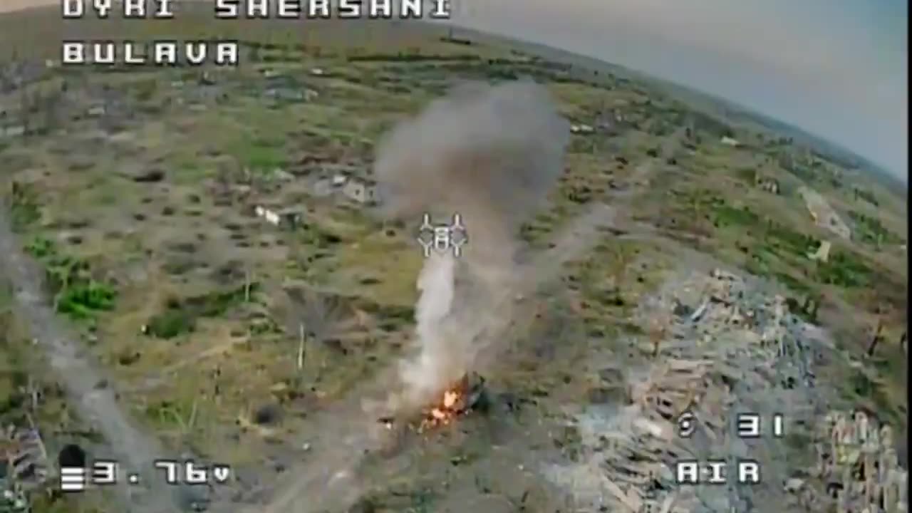 Ukrainian Drone Flies an RPG Directly into the Hatch of a Russian Tank