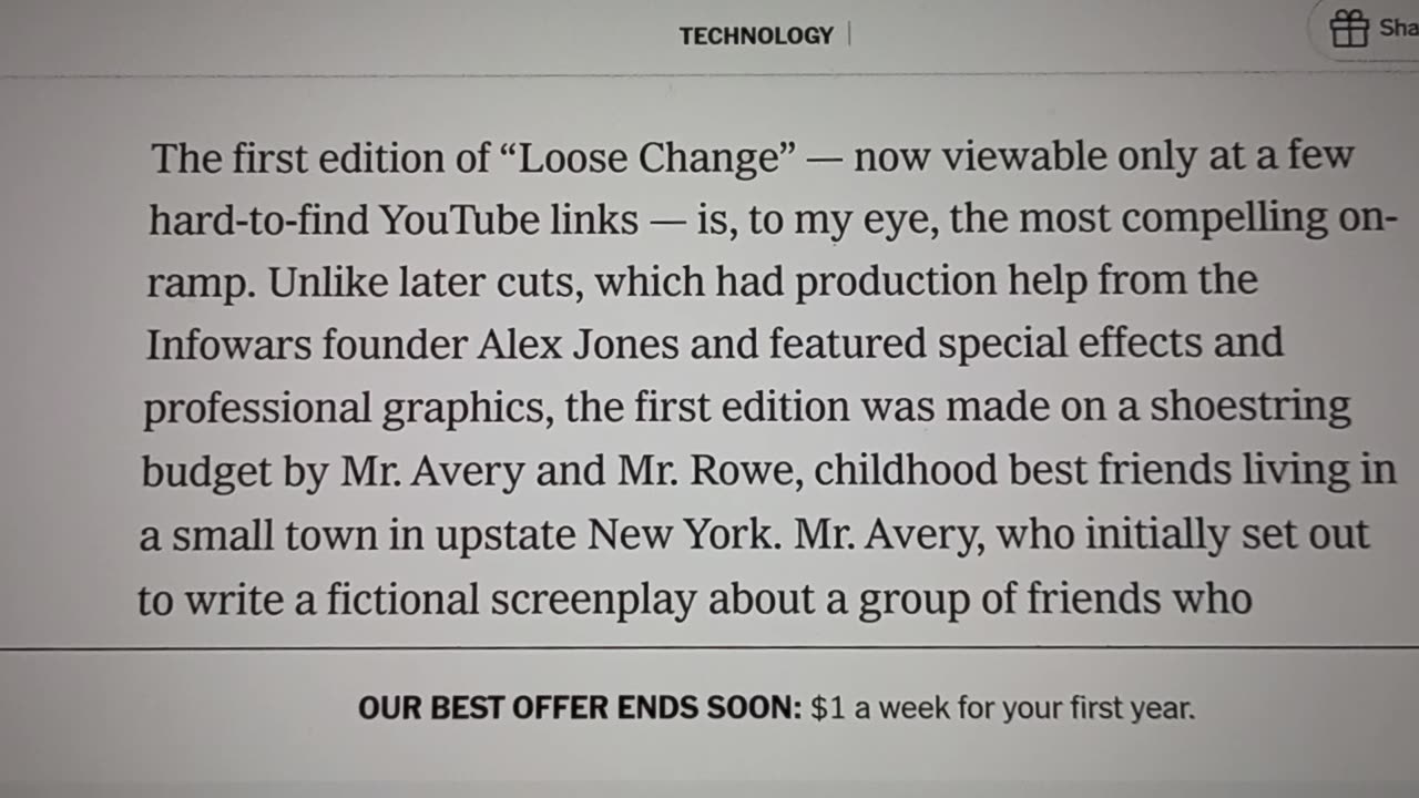 2. NYT 2021 Review of "Loose Change"