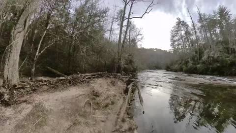 Swinging Bridge on River Toccoa