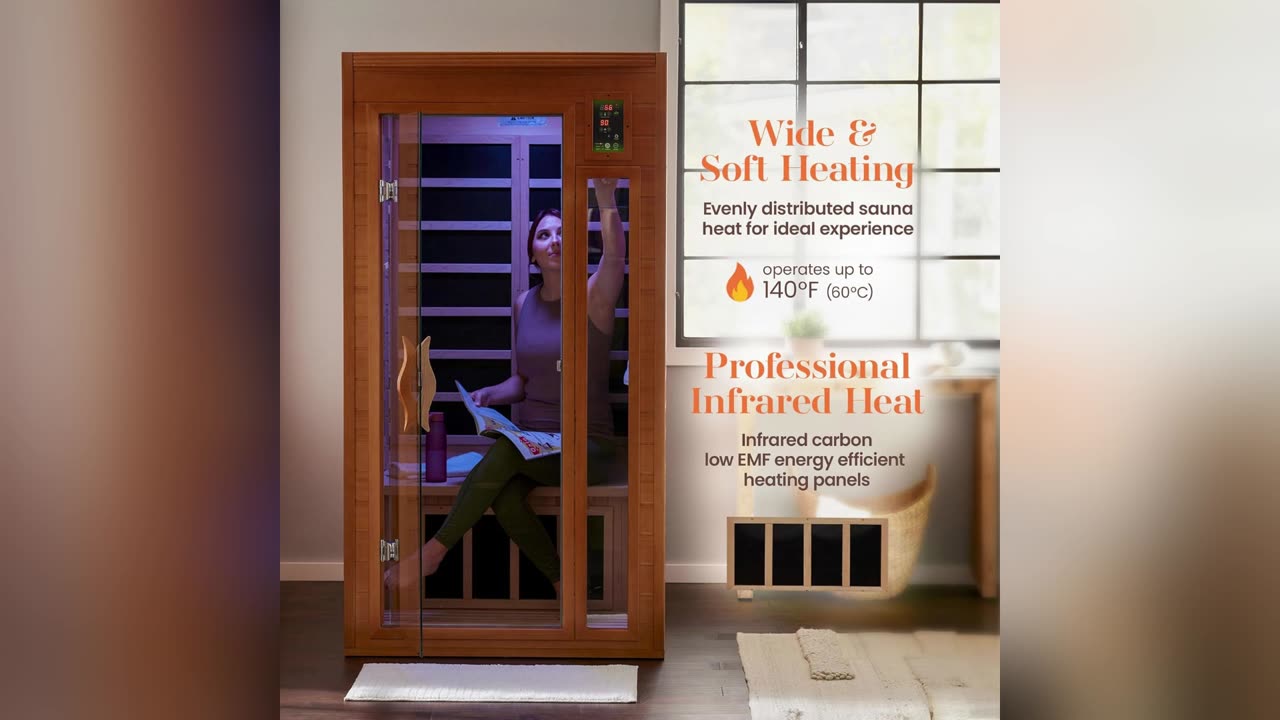 Dynamic Barcelona 1 to 2 Person Hemlock Wood Low EMF FAR Infrared Sauna