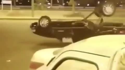 crazy Guys Flip The Car