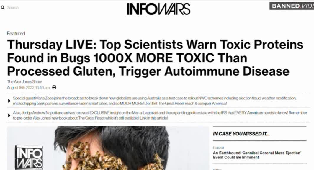 Top Scientists Warn Toxic Proteins Found in Bugs 1000X MORE TOXIC Than