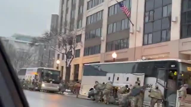 More Busses of National Guardsmen Arrive to DC