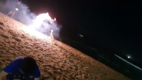 Firecrackers on the Korean beach