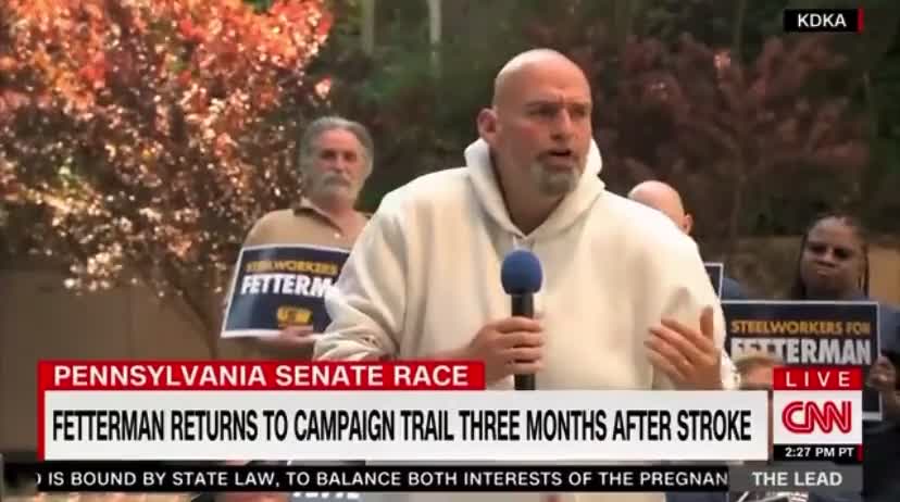 Fetterman Returns to Campaign Trail with an Incoherent Speech