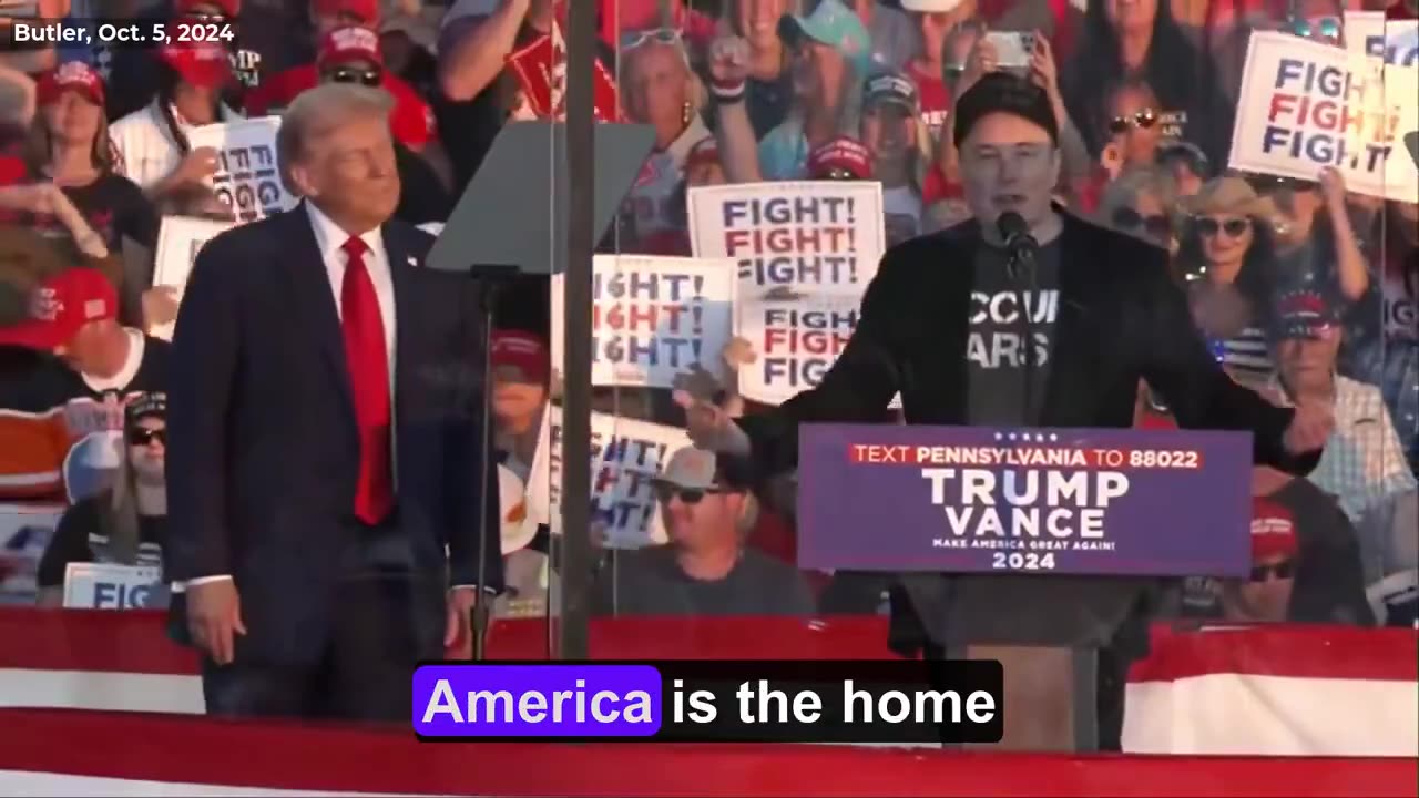 ELON MUSK AT TRUMP RALLY