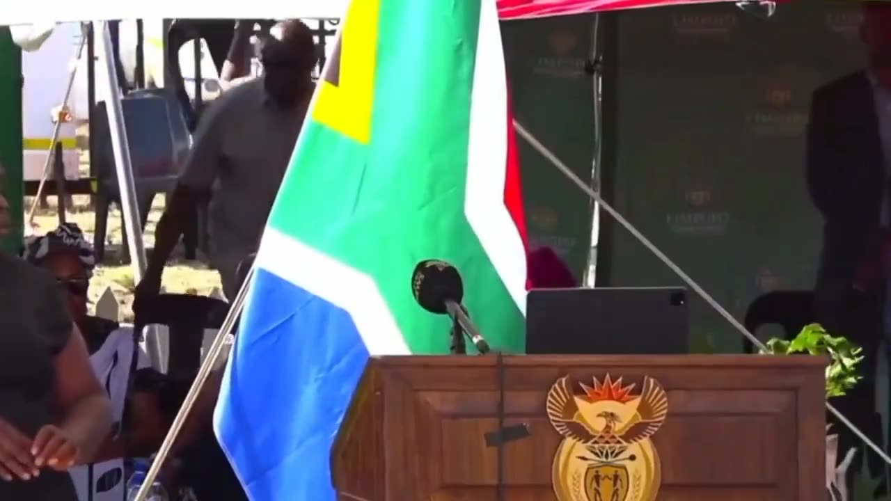 Moment South Africa Deputy President Paul Mashatile Collapses At Podium