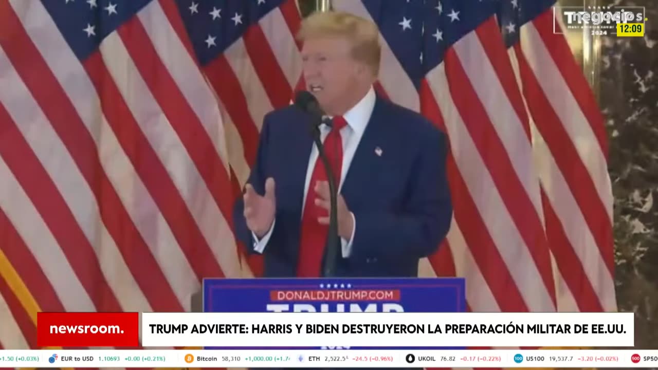 ÚLTIMA HORA | Trump acusa a Kamala Harris y Biden: destruyeron la preparación militar de EEUU