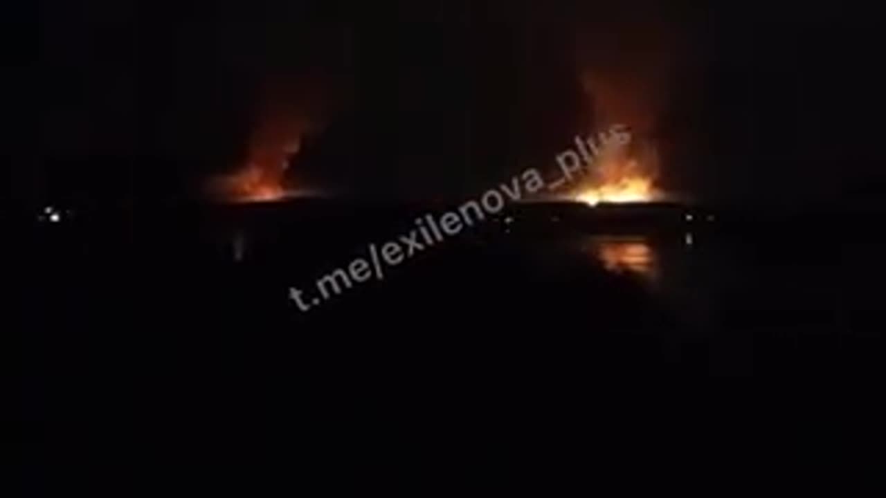 Russian Amunition Depote Attact by Ukrainian drones results in Massive Explosion (video2)