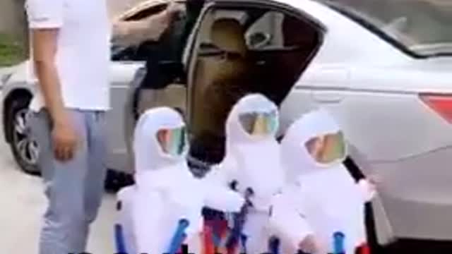 Kids going to school funny covid 19