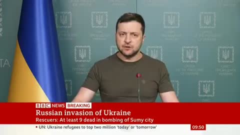 Ukraine's President Zelensky says Russia has bombed humanitarian aid convoys
