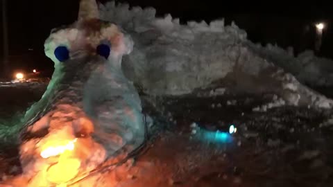 Fire-breathing snow dragon