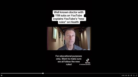 YouTube partners with WHO for propaganda in health care.... Listen to Dr Berg