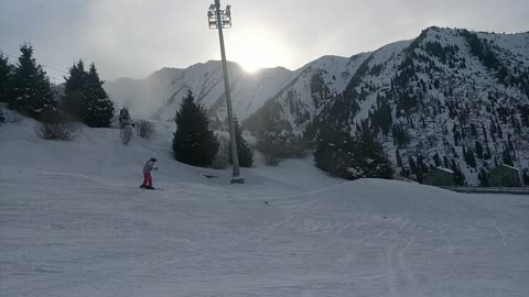 Skiing on the resort