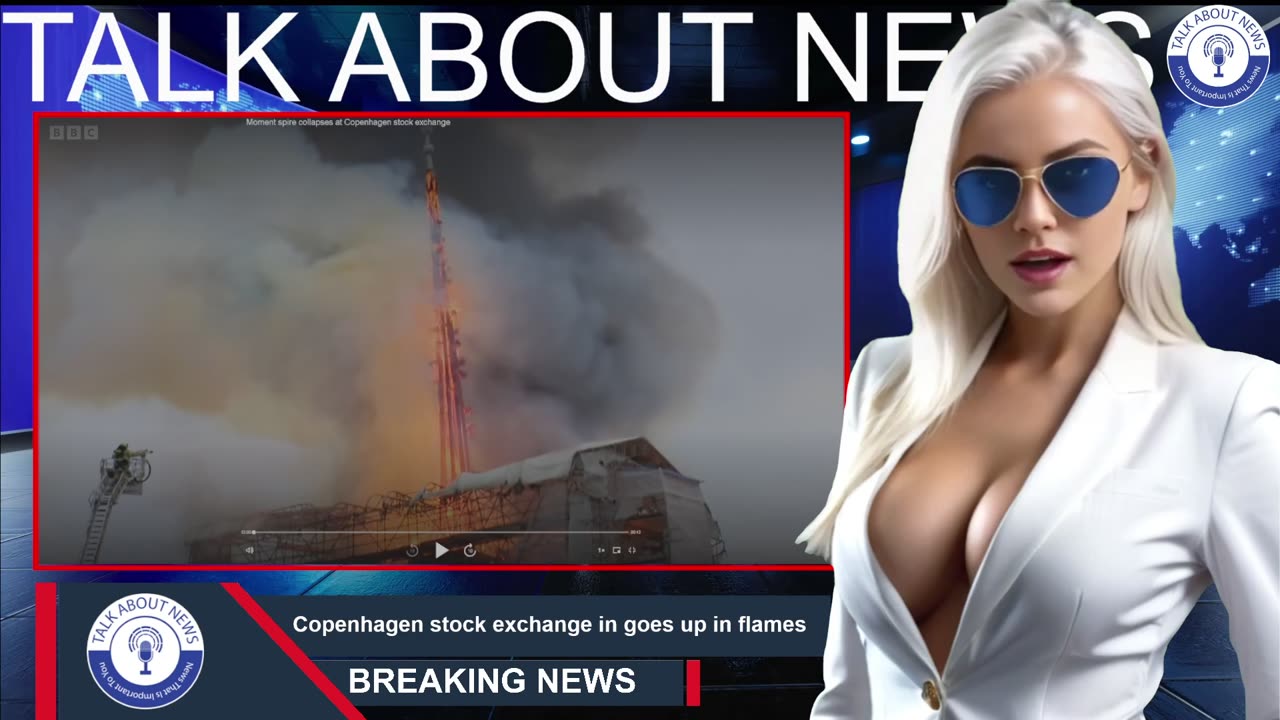 Historic Copenhagen stock exchange in Denmark goes up in flames