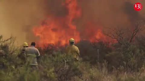 Wildfires rage on central Argentina