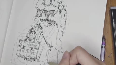 The Drawing Method Of Half Skirt