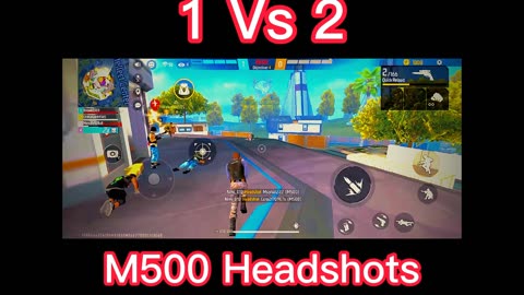 1 Vs 2 back to back headshot of M500 #freefire #editsclip #news #trending #viral