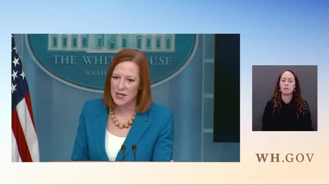 Jen Psaki Holds Press Briefing To Discuss What Aid US Has Provided To Ukraine