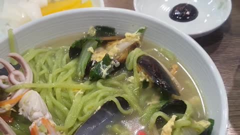 Udon soup in Chinese restaurant in Korea