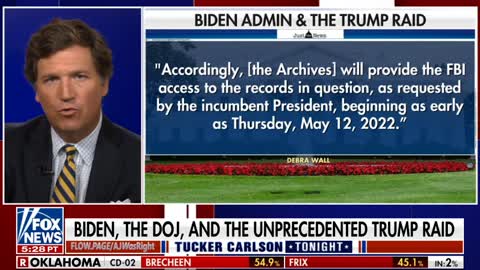 Tucker Carlson: The "Biden" Regime Ordered The Trump Raid