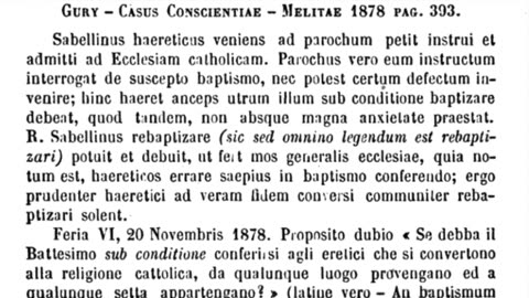 Ex. S. Congr. S.R.U.I. Decisio De Receptione Haereticorum Conversorum (20 Nov. 1878) #PROLATERANVS