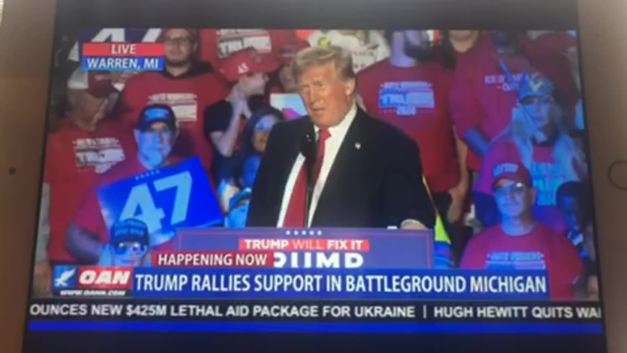 🦅 OAN rally in Warren Michigan president Donald j trump ’Kamala broke it & trump will fix it