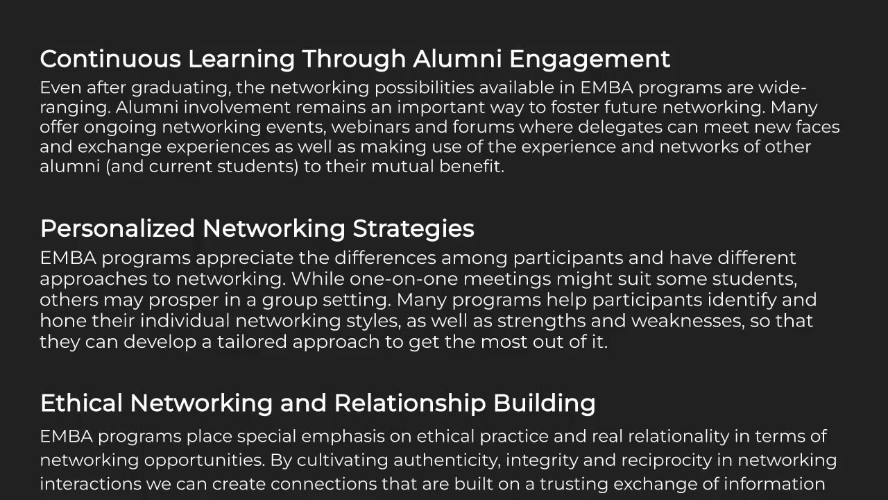 What Networking Opportunities Exist in Executive MBA Programs?