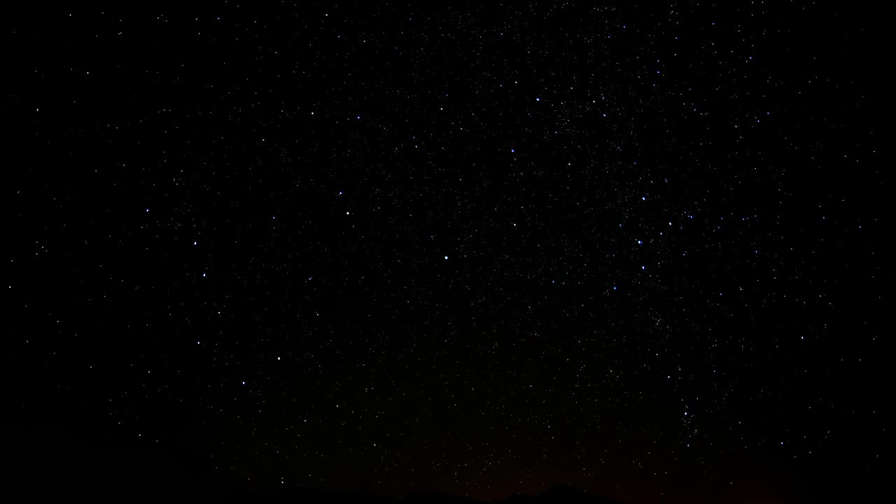 Stars in the sky rotating