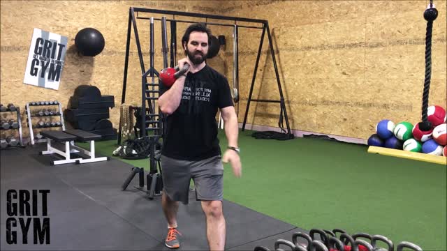 1KB Racked Split Squat