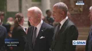 Biden and Obama discuss at Ethel Kennedy’s Funeral 😂