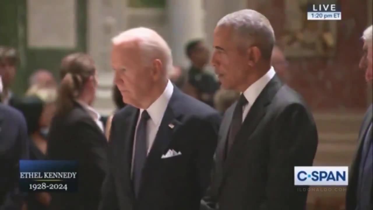 Biden and Obama discuss at Ethel Kennedy’s Funeral 😂