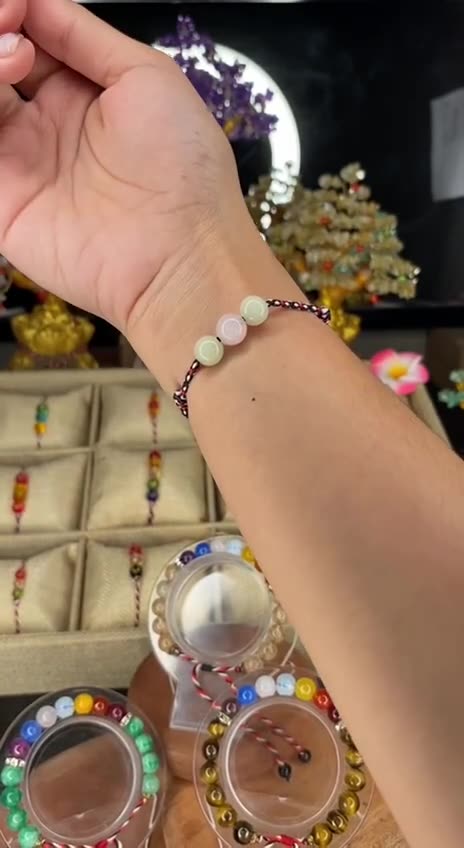 Tridatu Cobra Bracelet with Rose Quartz - Perfect Love Bracelet that Glows in the Dark