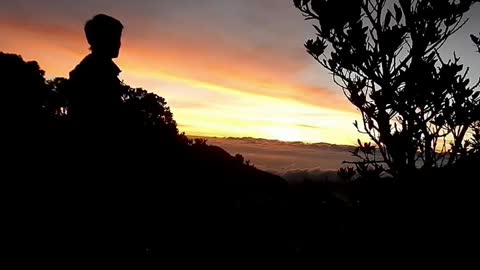 Sunset on top mountain