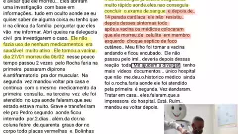 14 paradas cardíaca dez dias após uma picada