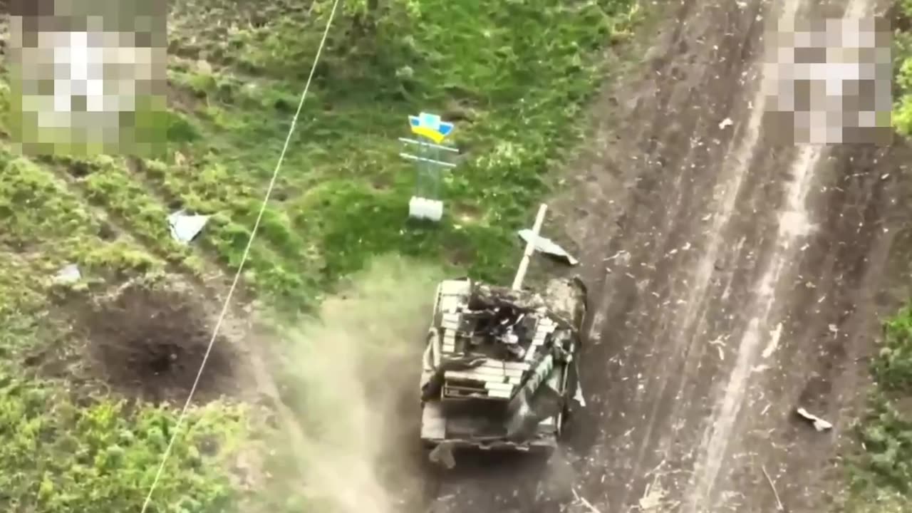 The Russian T-90M “Proryv” with a protective visor withstood a hits from Ukrainians FPV kamikazes