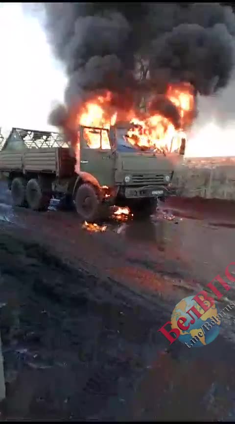 Someone Threw a Molotov Cocktail into a Russian Transport After it was Left Unattended