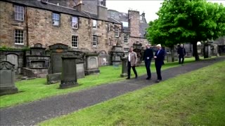 Prince William tries woodworking during charity visit in Edinburgh