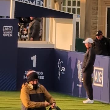 Lottie woad wins Smyth Salver Getting her pictures taken St Andrews Sunday afternoon 18th Green